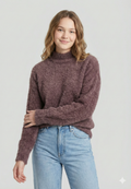 Mauve Fuzzy Mock Neck Sweater