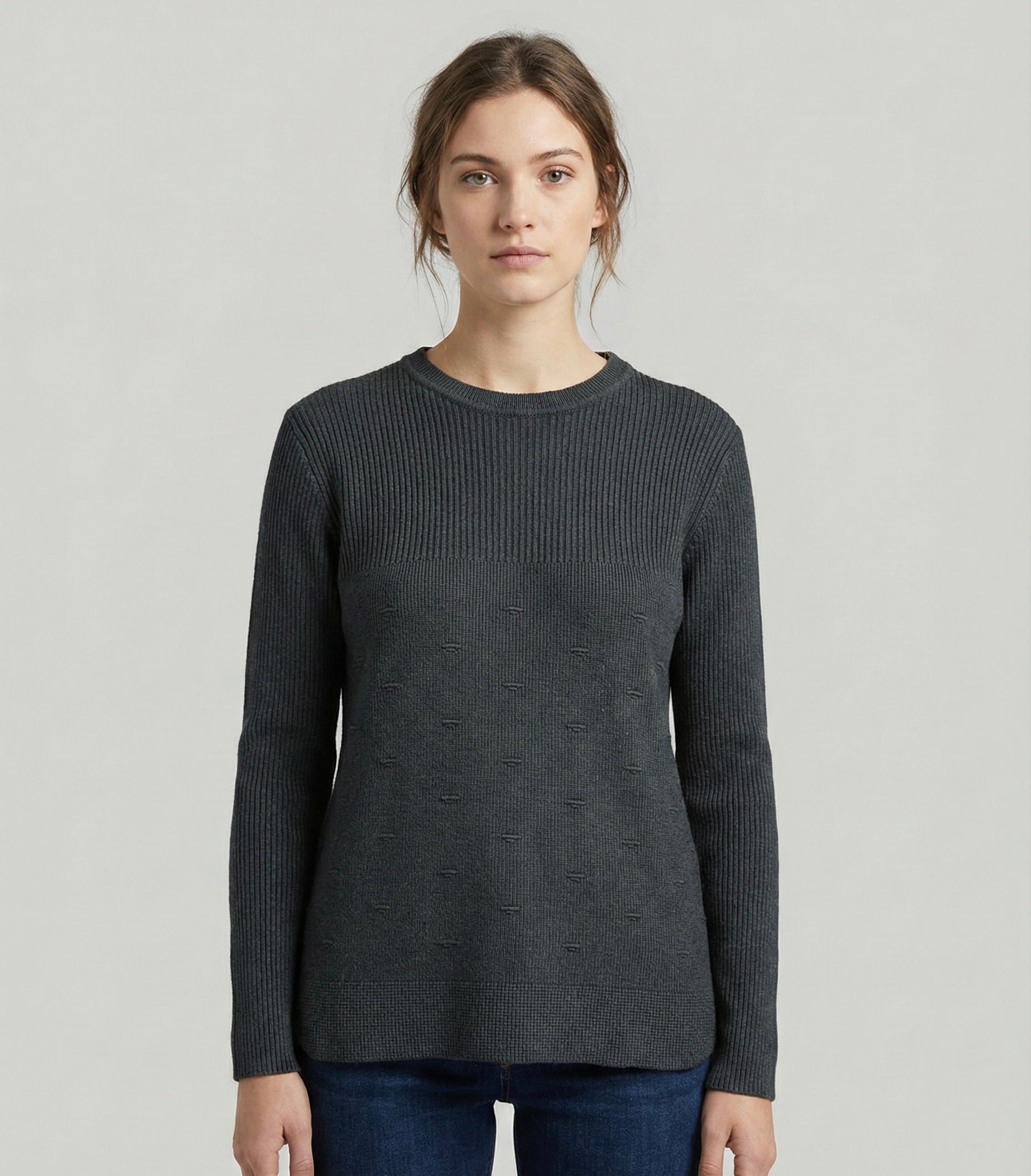 Charcoal Grey Long-Sleeved Sweater