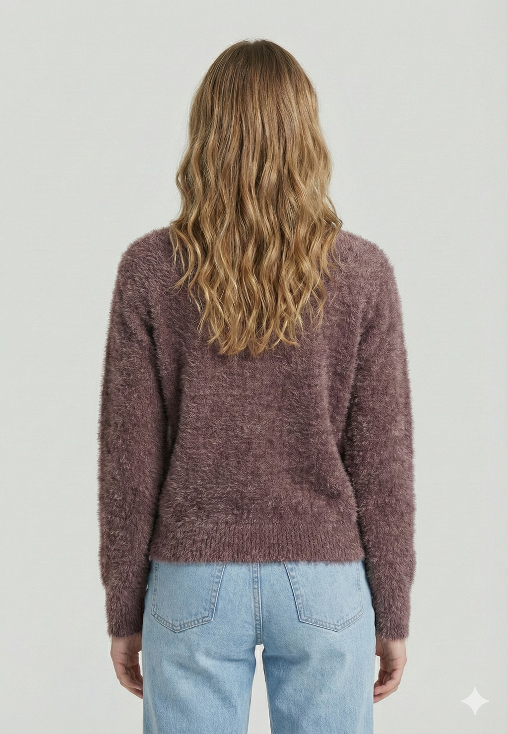 Mauve Fuzzy Mock Neck Sweater