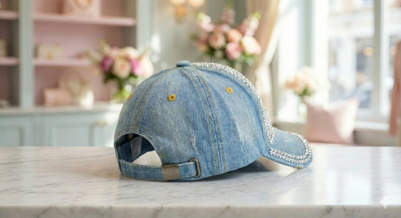 Adjustable Rhinestone Baseball Cap